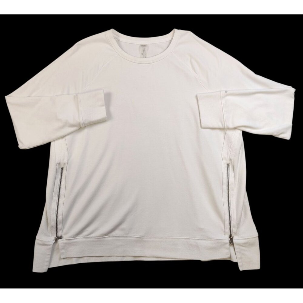 Zuna Women's White Sweatshirt with side Zippers Size XLP